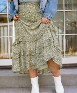 Ave Shops Floral Visons Skirt Bottoms & Jeans