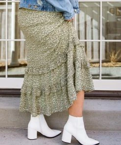 Ave Shops Floral Visons Skirt Bottoms & Jeans