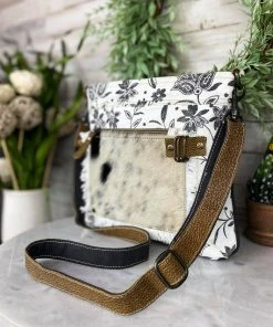 Myra Floral & Cowhide Pocket Crossbody Handbags & Wallets