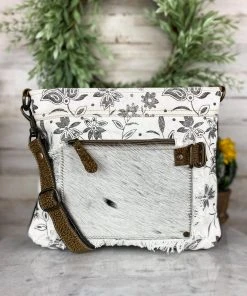 Myra Floral & Cowhide Pocket Crossbody Handbags & Wallets