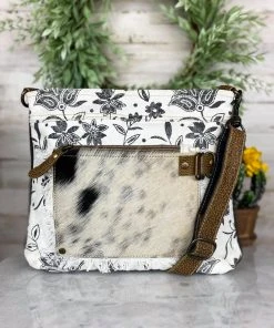 Myra Floral & Cowhide Pocket Crossbody Handbags & Wallets