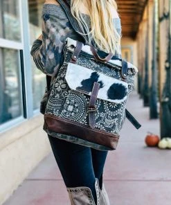 Myra Floral & Cowhide Rug Backpack Handbags & Wallets