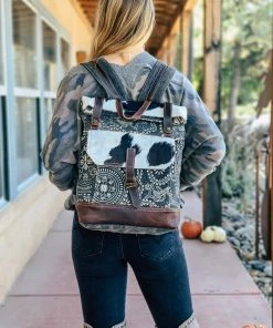 Myra Floral & Cowhide Rug Backpack Handbags & Wallets