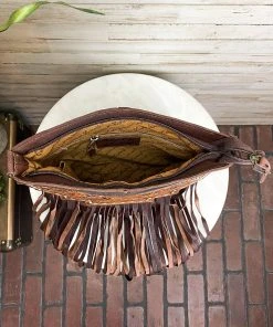 American Darling Brown Floral & Fringe Conceal Carry Crossbody Handbags & Wallets