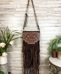 American Darling Brown Floral & Fringe Conceal Carry Crossbody Handbags & Wallets