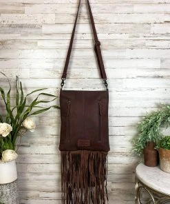 American Darling Brown Floral & Fringe Conceal Carry Crossbody Handbags & Wallets