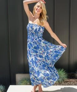 Ave Shops Flower Child Blue Dress