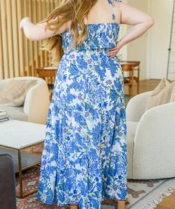 Ave Shops Flower Child Blue Dress