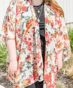 Ave Shops New Arrivals Flowers By The Lake Kimono - Stylish Short Sleeve Top 17 Ave Shops New Arrivals Flowers By The Lake Kimono