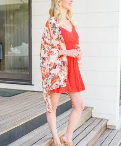 Ave Shops New Arrivals Flowers By The Lake Kimono - Stylish Short Sleeve Top 19 Ave Shops New Arrivals Flowers By The Lake Kimono