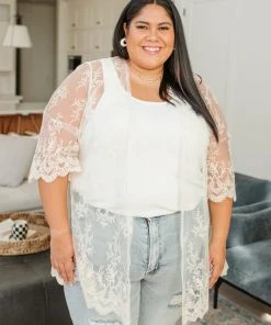 Ave Shops French Tea Lace Cardigan Clothing