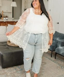 Ave Shops French Tea Lace Cardigan Clothing