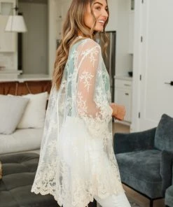 Ave Shops French Tea Lace Cardigan Clothing