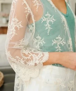 Ave Shops French Tea Lace Cardigan Clothing