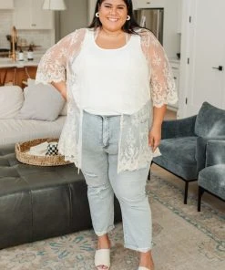 Ave Shops French Tea Lace Cardigan Clothing