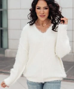 Ave Shops Fuzzy Wuzzy Cream Sweater - Cozy Cardigan for Women 18 Ave Shops Fuzzy Wuzzy Sweater In Cream Clothing