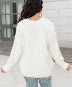 Ave Shops Fuzzy Wuzzy Cream Sweater - Cozy Cardigan for Women 24 Ave Shops Fuzzy Wuzzy Sweater In Cream Clothing