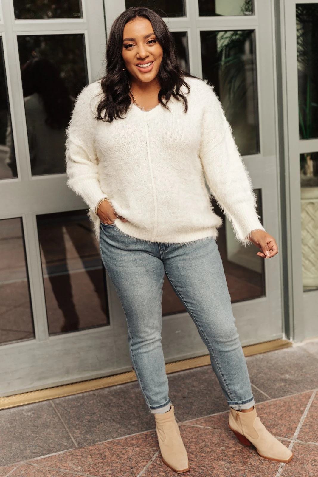 Ave Shops Fuzzy Wuzzy Cream Sweater - Cozy Cardigan for Women 7 Ave Shops Fuzzy Wuzzy Sweater In Cream Clothing