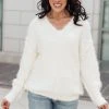 Ave Shops Fuzzy Wuzzy Sweater In Cream Clothing