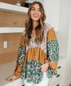 Ave Shops Garden Party Blouse - Elegant Long Sleeve Top for Women 24 Ave Shops Garden Party Blouse Clothing