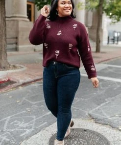 Ave Shops Genevieve Embroidered Sweater