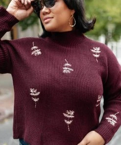 Ave Shops Genevieve Embroidered Sweater