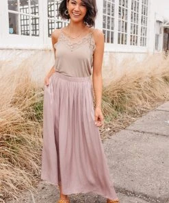 Ave Shops Dresses, Rompers, Jumpsuits Get Away Maxi Skirt In Mauve