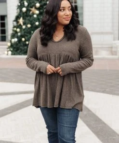 Ave Shops Giddy Up Babydoll Tee In Olive