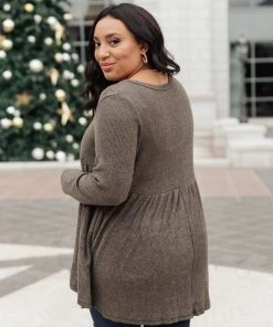 Ave Shops Giddy Up Babydoll Tee In Olive