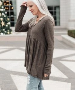 Ave Shops Giddy Up Babydoll Tee In Olive