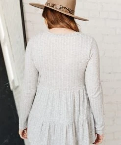 Ave Shops Give A Twirl Sweater In Gray Long Sleeve Tops