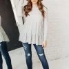 Ave Shops Give A Twirl Sweater In Gray Long Sleeve Tops