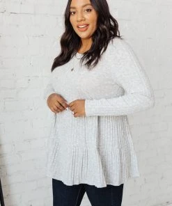 Ave Shops Give A Twirl Sweater In Gray Long Sleeve Tops