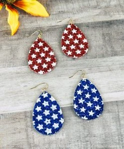 Wfs Glitter Star Earrings [Set Of 2]