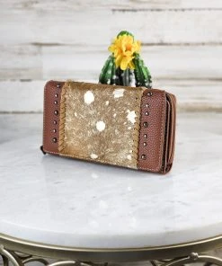 Montana West Wallets & Cardholders Gold Metallic Cowhide Wallet