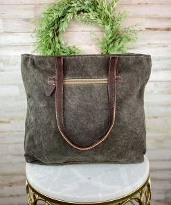 Myra Handbags & Wallets Brown & Blue Southwest Tote Handbag