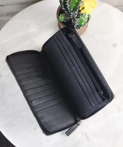 Myra Grey Cowhide & Sunflower Wallet