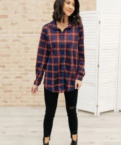 Ave Shops Grid Girl Button Down Top Clothing