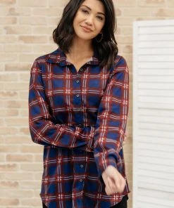 Ave Shops Grid Girl Button Down Top Clothing
