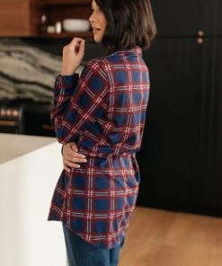 Ave Shops Grid Girl Button Down Top Clothing