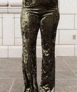 Ave Shops Bottoms & Jeans Groovy Chick Bell Bottom Leggings In Olive