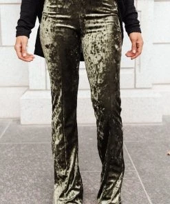 Ave Shops Bottoms & Jeans Groovy Chick Bell Bottom Leggings In Olive