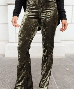 Ave Shops Bottoms & Jeans Groovy Chick Bell Bottom Leggings In Olive