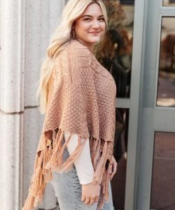 Ave Shops Clothing Hanging For The Weekend Poncho In Mocha