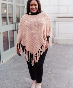 Ave Shops Clothing Hanging For The Weekend Poncho In Mocha