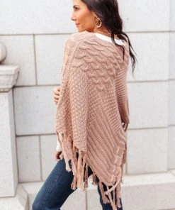 Ave Shops Clothing Hanging For The Weekend Poncho In Mocha