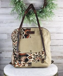 Sixtease Handbags & Wallets Hayden Boho Floral Backpack Tote Handbag