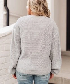 Ave Shops Heart Warmer Sweater In Gray