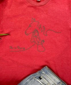 The Cinchy Cowgirl Heather Red She Is Strong Horse Short Sleeve Graphic Tee