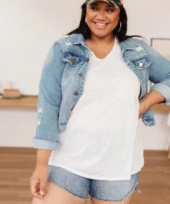 Ave Shops Heather Weather Ivory Tank Top - Soft Short Sleeve Blouse for Women 37 Ave Shops Clothing Heather Weather In Ivory Tank